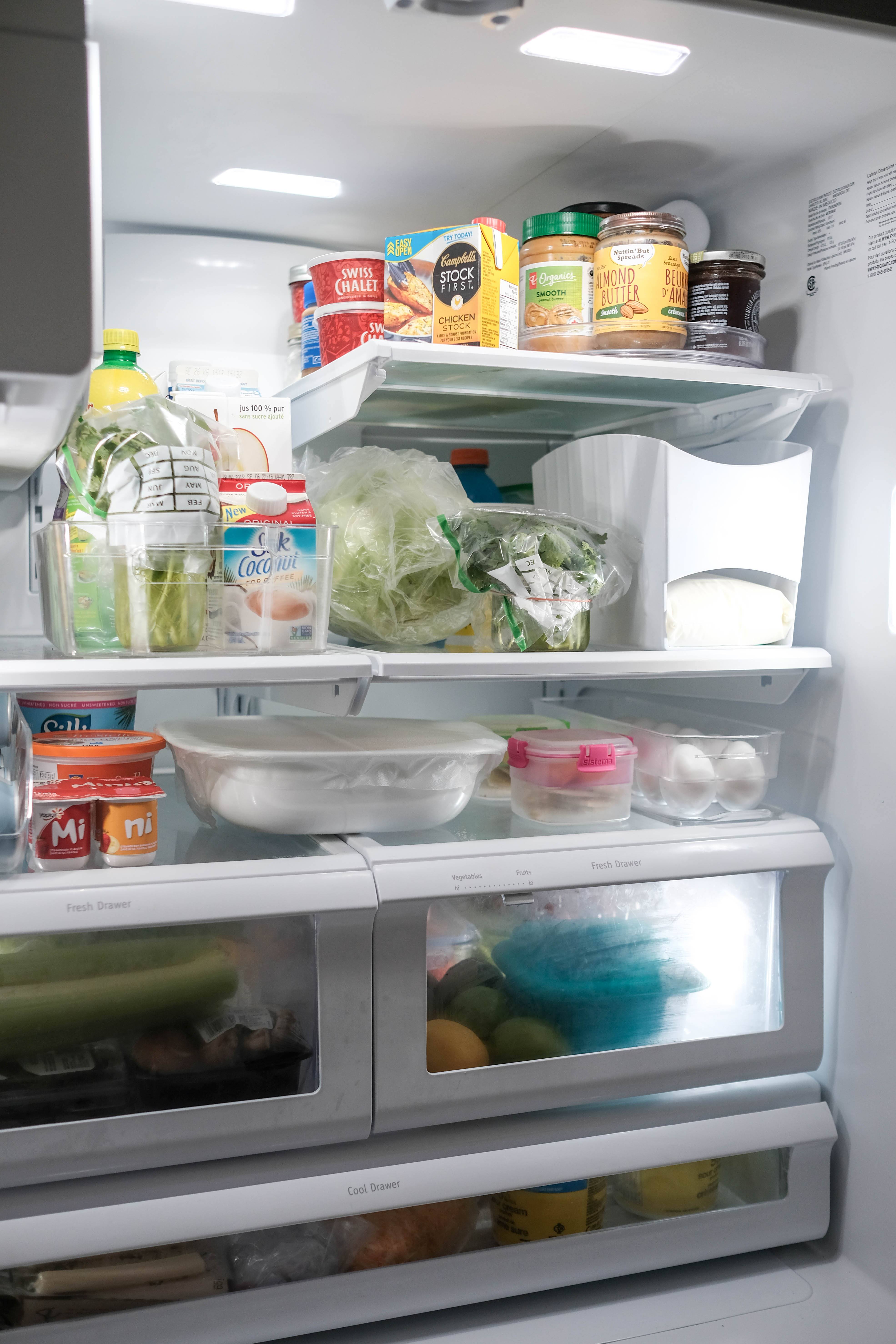 fridge organized with school food