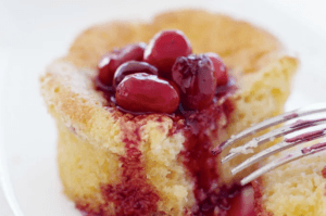 30 minute corn cake and spiced cranberries