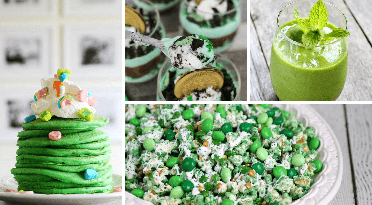 collage of st patrick's day recipe ideas