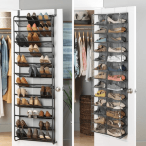 Over the door shoe shelves to store 26-36 shoes.