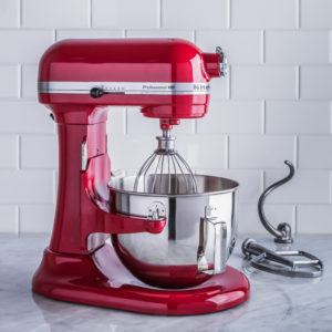 red kitchenaid standup mixer