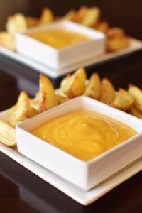 dairy-free cheese cause with potato wedges