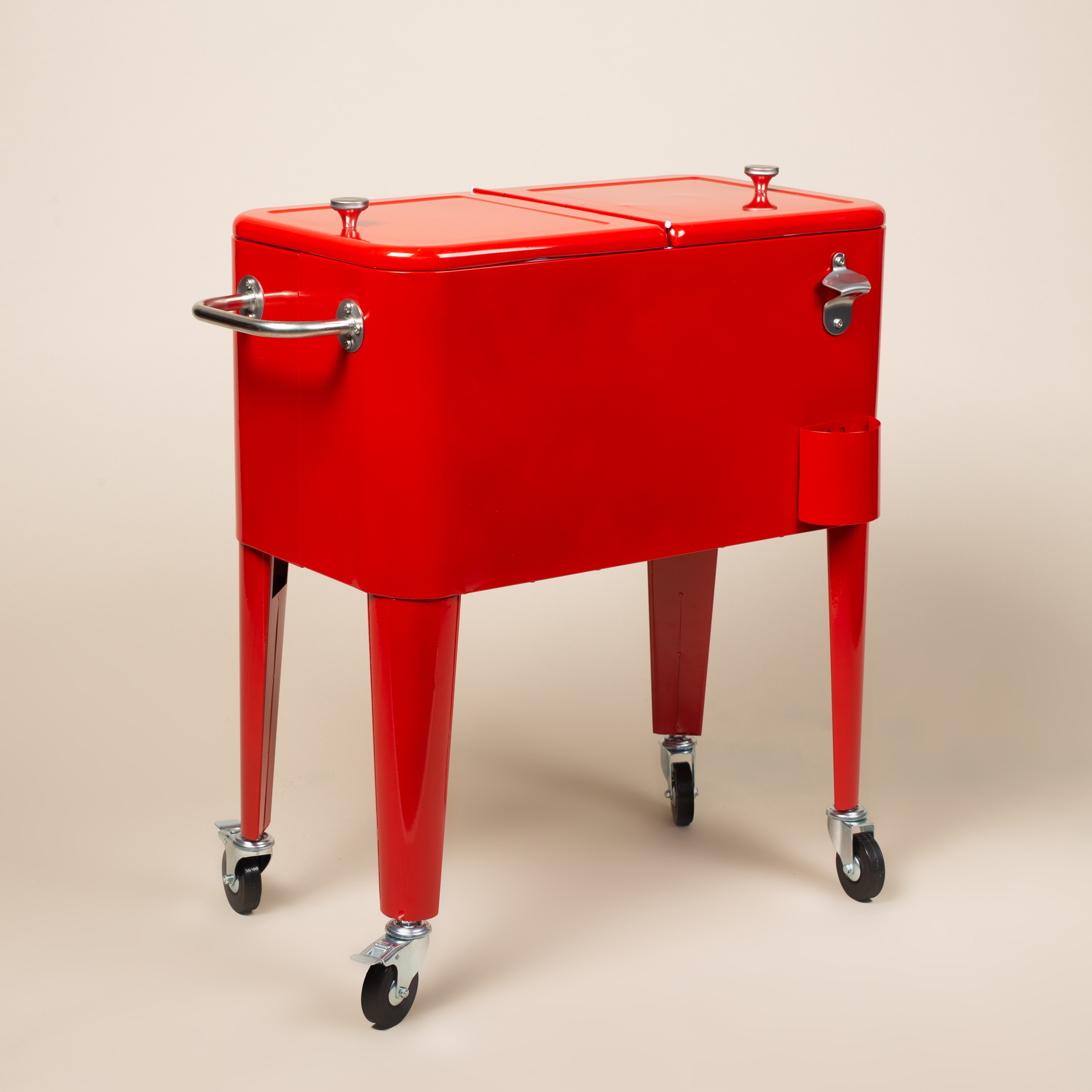 red cooler chest on wheels canada day