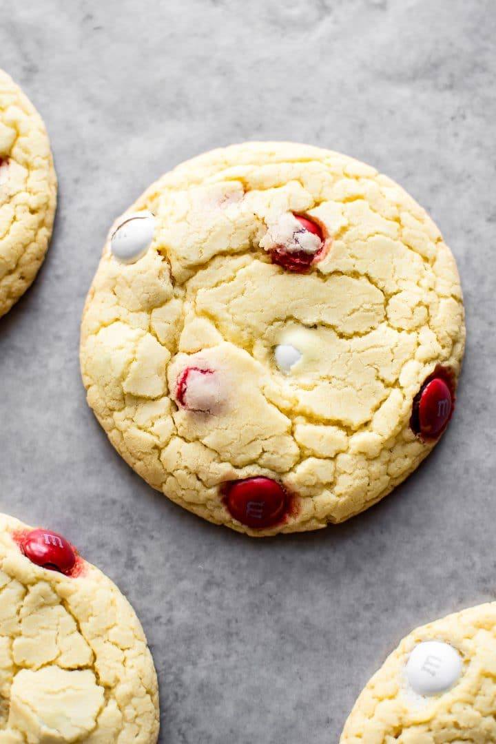 cookies with red and white candies
