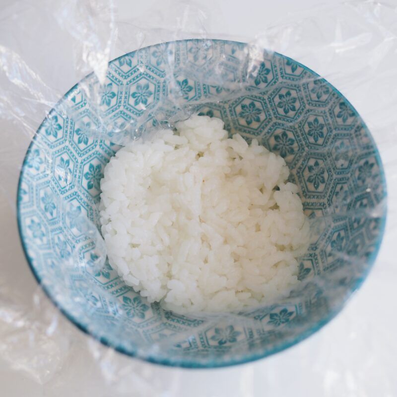 rice in cling film